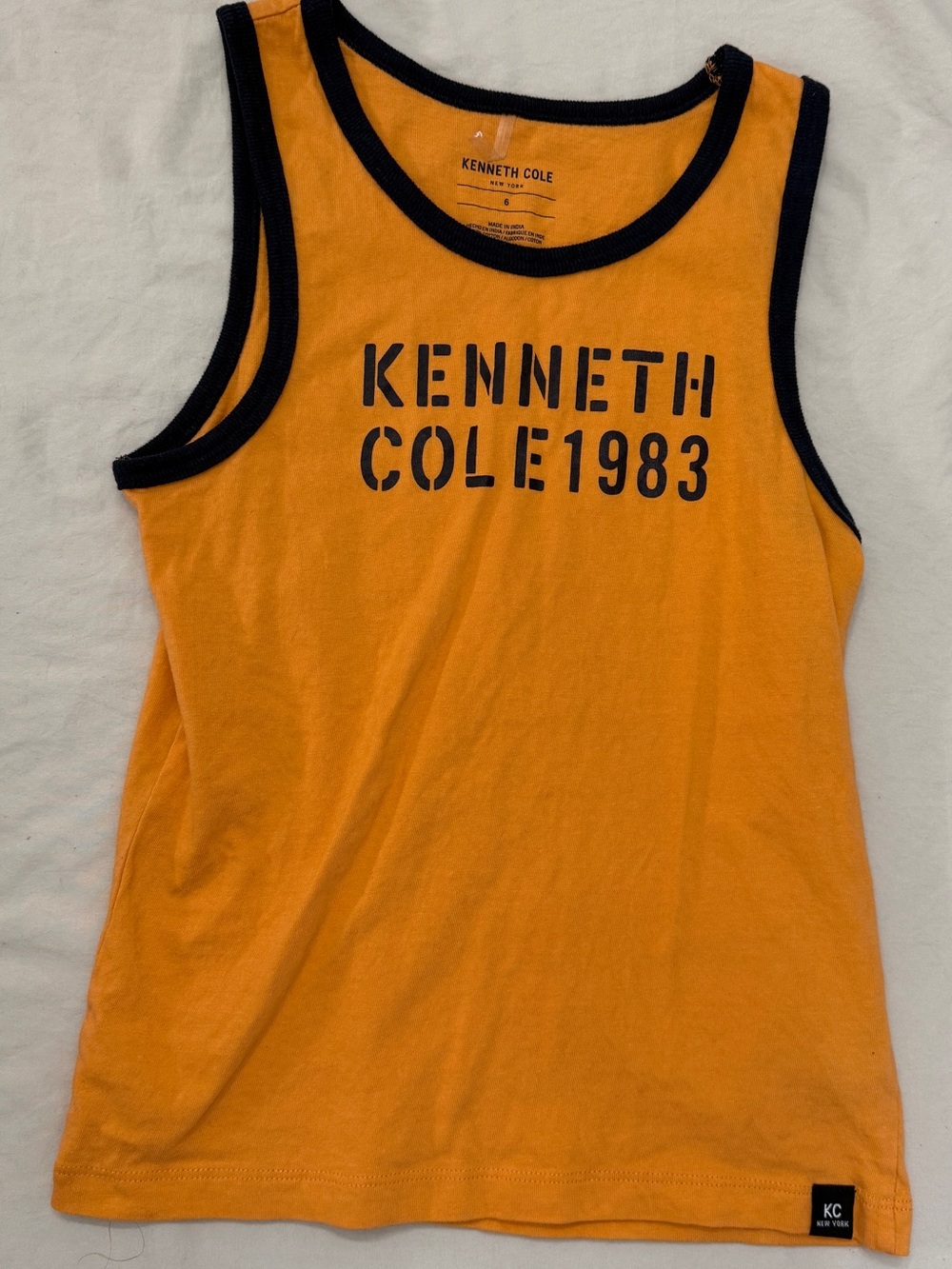 Kenneth Cole Orange Tank with Navy Trim